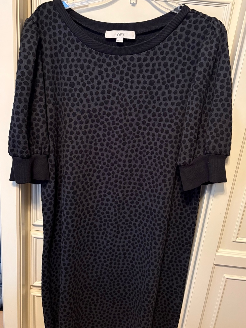 LOFT Black Dot Midi Dress